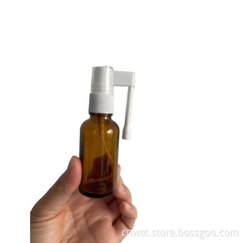 Medical Glass Bottle with Oral Throat Mist Spray and Pump Nasal Sprayer - 30ml